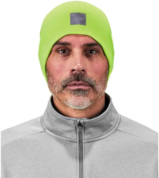 Alt view image 14 of 15 - ERGODYNE 6812 Lime Ribbed Knit Beanie,PK6