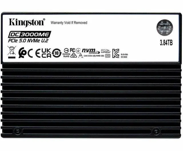 Alt view image 7 of 11 - Kingston SEDC3000ME/3T8 DC3000ME 3.84 TB Solid State Drive - 2.5" Internal - U.2 (PCI Express NVMe 5.0 x4) - Server, Data Center Device Supported-1 DWPD - 7008 TB TBW - 256-bit AES Encryption Standard