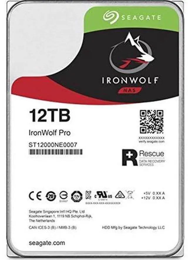 Alt view image 4 of 4 - Seagate IronWolf Pro 12TB ST12000NE0008 NAS Hard Drive 7200 RPM 256MB Cache CMR SATA 6.0Gb/s 3.5" Internal HDD ST12000NE0008