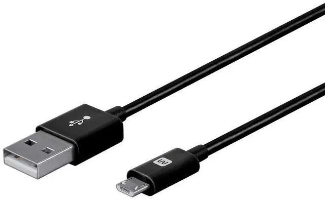 Alt view image 9 of 13 - Monoprice USB-A to Micro B Cable - 6 Feet - Black, Polycarbonate Connector Heads, 2.4A, 22/30AWG - Select Series