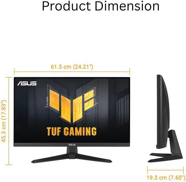 Alt view image 12 of 13 - ASUS TUF Gaming 27” 1080P Monitor (VG279QE5A) – Full HD, Overclock to 146Hz, 1ms, IPS, Extreme Low Motion Blur Sync, Stereo speaker, Variable Overdrive, DisplayWidget Center