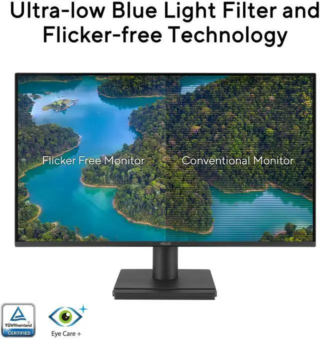 Alt view image 13 of 20 - ASUS 24” (23.8-inch viewable) 1080P VA249HG Eye Care Monitor – IPS, Full HD, 99% sRGB, Frameless, 120Hz, Adaptive-Sync, 1ms, HDMI, VGA, Low Blue Light, Flicker Free, Wall Mountable