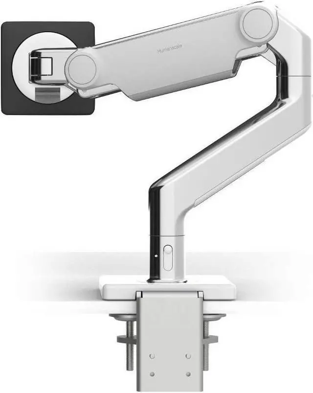 Main image of Humanscale M8.1 Monitor Arm w/Two-Piece Clamp Mount Base, Aluminum/White M81TBW