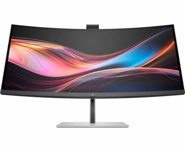 Alt view image 7 of 11 - HP 734pm 34" Class Webcam UW-QHD Curved Screen LED Monitor - 21:9 - 34" Viewable - In-plane Switching (IPS) Black Technology - Edge LED Backlight - 3440 x 1440 - FreeSync Premium - 400 Nit -
