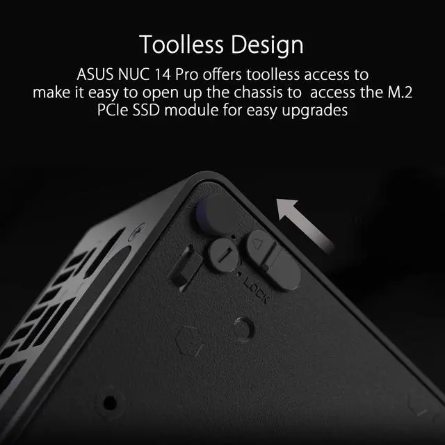 Alt view image 14 of 16 - Asus NUC 14 Pro Desktop Computer Intel Core Ultra 5 14th Gen 125H 16 GB 512 GB SSD Mini PC Intel Chip Windows 11 Pro Intel Arc Graphics DDR5 SDRAM IEEE 802.11ax 120 W RNUC14RVHU5068CUI