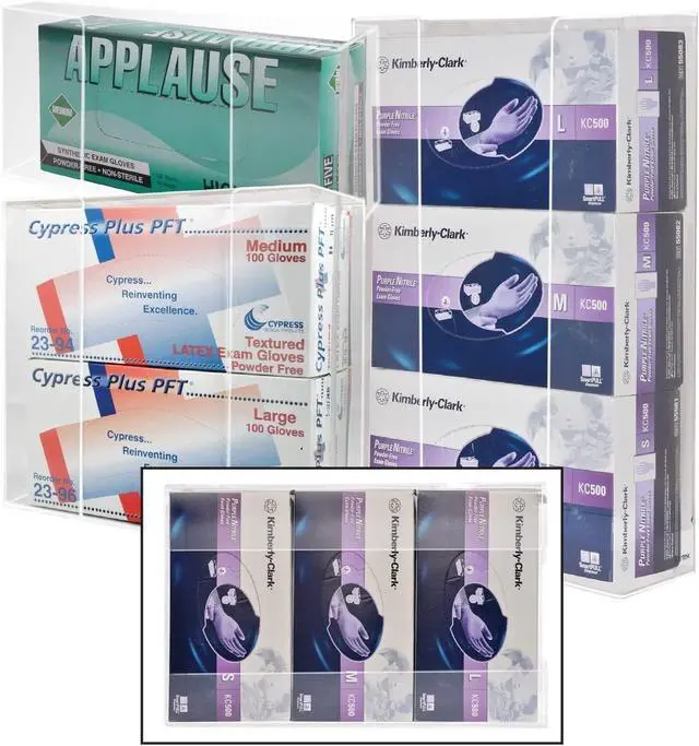 Alt view image 16 of 16 - Kantek KTKAH130 Glove Box Holder- Triple- 11in.x3-.50in.x14-.50in.- Clear