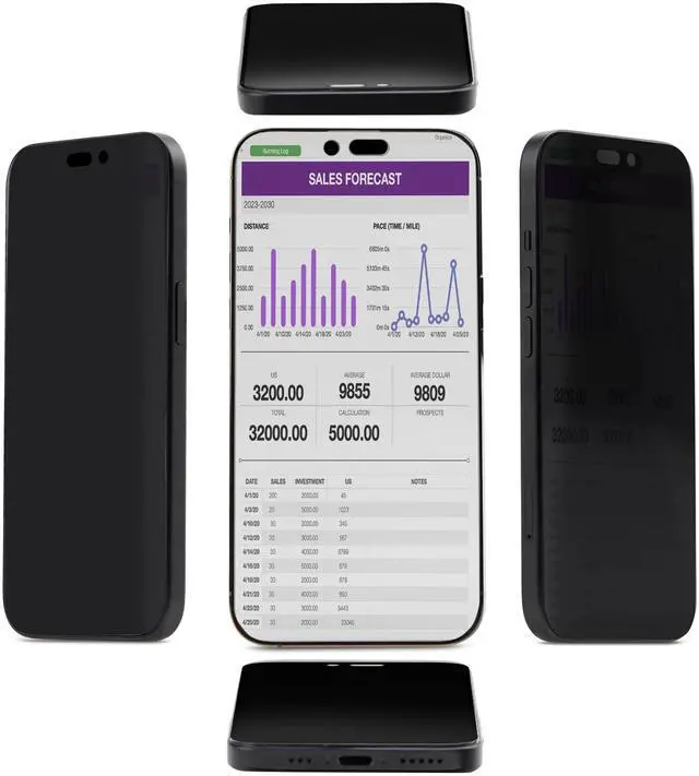 Alt view image 4 of 6 - StarTech 4-Way 360 Privacy Screen for iPhone 16 Pro Max, Portrait/Landscape, Touch-Enabled, Tempered Glass Protector, 4Way Filter, TAA