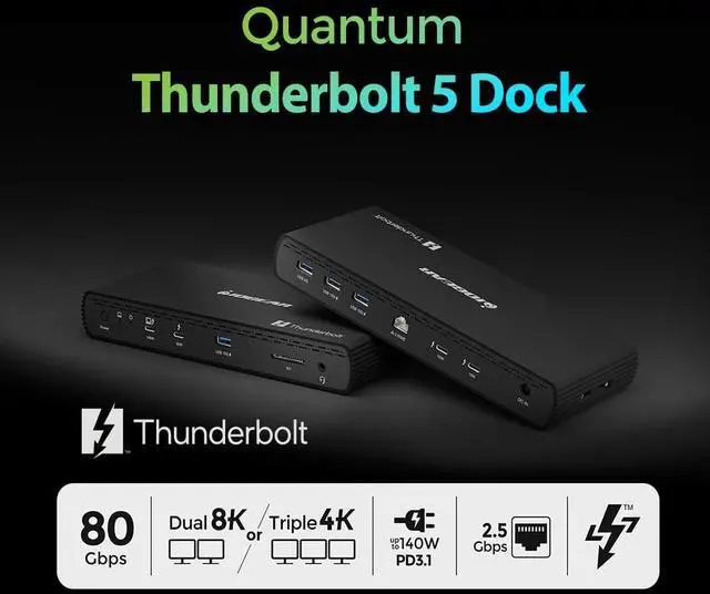 Alt view image 2 of 13 - IOGEAR Quantum Thunderbolt 5 Dock Pro  GTD58KTAA