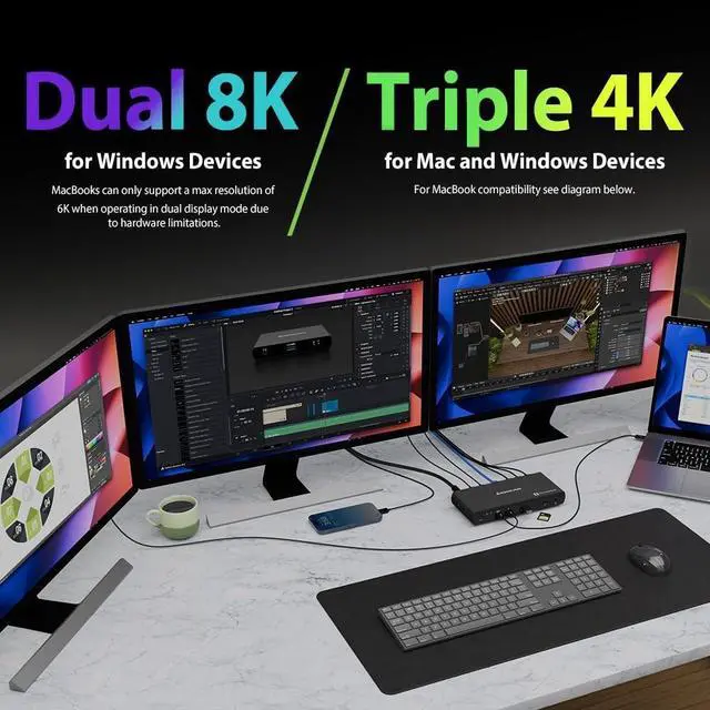 Alt view image 4 of 13 - IOGEAR Quantum Thunderbolt 5 Dock Pro  GTD58KTAA