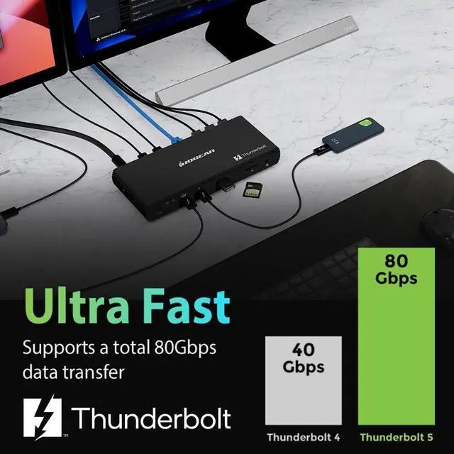 Alt view image 6 of 13 - IOGEAR Quantum Thunderbolt 5 Dock Pro  GTD58KTAA