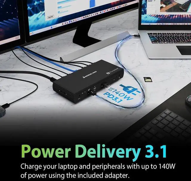 Alt view image 7 of 13 - IOGEAR Quantum Thunderbolt 5 Dock Pro  GTD58KTAA