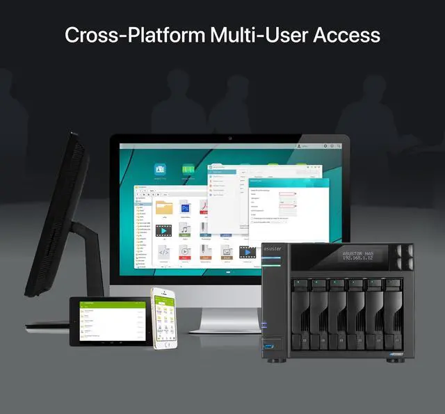 Alt view image 18 of 20 - Asustor Lockerstor 6 Gen 2 AS6706T 6 Bay NAS, Quad-Core 2.0GHz, Dual 2.5GbE Ports, 8GB RAM DDR4, Four M.2 SSD Slots (Diskless)