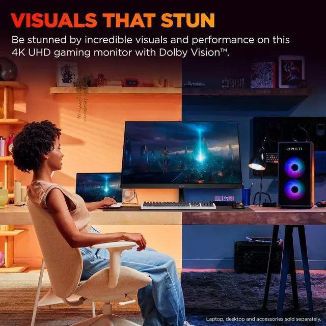 Alt view image 3 of 11 - OMEN 32x 32" 4K UHD 3840x2160 144hz 1ms Smart Gaming LCD Monitor 99Z68AAABA