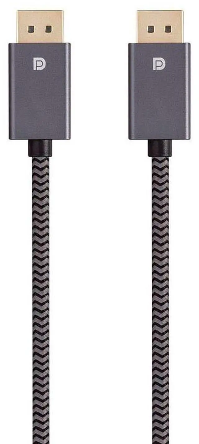 Alt view image 5 of 8 - Monoprice DisplayPort 1.4 EasyPlug Nylon Braided Cable - 6 Feet - Gray | Up to 32.4 Gbps, 8K@60Hz, DPCP, HDCP, 3D Video, HBR3, DSC 1.2