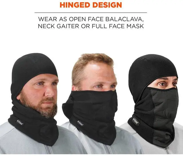 Alt view image 8 of 10 - Wind-Proof Hinged Balaclava Stretchable Black