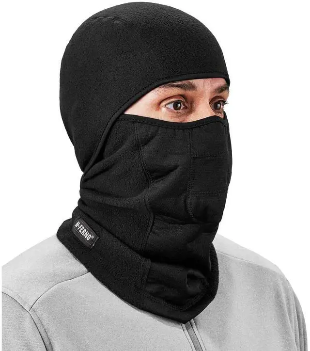Alt view image 10 of 10 - Wind-Proof Hinged Balaclava Stretchable Black