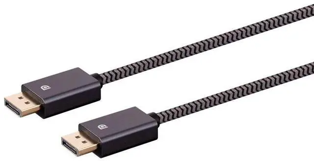 Alt view image 6 of 8 - Monoprice DisplayPort 1.4 EasyPlug Nylon Braided Cable - 6 Feet - Gray | Up to 32.4 Gbps, 8K@60Hz, DPCP, HDCP, 3D Video, HBR3, DSC 1.2