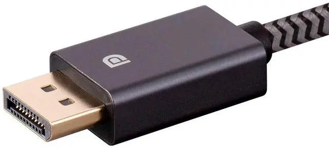 Alt view image 7 of 8 - Monoprice DisplayPort 1.4 EasyPlug Nylon Braided Cable - 6 Feet - Gray | Up to 32.4 Gbps, 8K@60Hz, DPCP, HDCP, 3D Video, HBR3, DSC 1.2