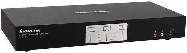 Alt view image 10 of 16 - IOGEAR 2-Port 4K Dual View KVMP Switch with HDMI Connection, USB 3.0 Hub and Audio