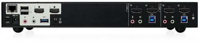 Alt view image 12 of 16 - IOGEAR 2-Port 4K Dual View KVMP Switch with HDMI Connection, USB 3.0 Hub and Audio