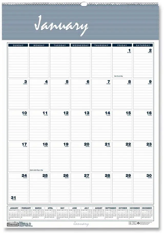 Main image of House of Doolittle Recycled Bar Harbor Wirebound Monthly Wall Calendar 8.5x11 2026