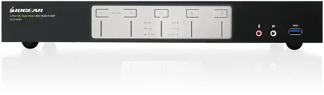 Alt view image 14 of 20 - IOGEAR 4-Port 4K Dual View KVMP Switch with HDMI Connection, USB 3.0 Hub and Audio