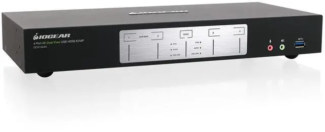 Alt view image 16 of 20 - IOGEAR 4-Port 4K Dual View KVMP Switch with HDMI Connection, USB 3.0 Hub and Audio