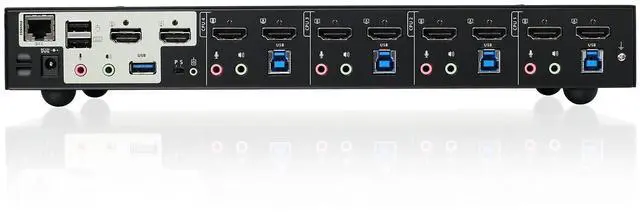 Alt view image 15 of 20 - IOGEAR 4-Port 4K Dual View KVMP Switch with HDMI Connection, USB 3.0 Hub and Audio
