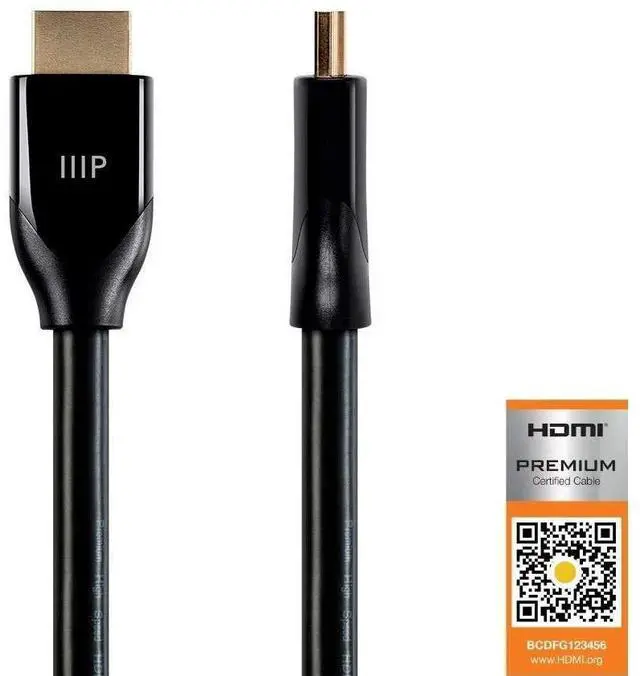 Alt view image 12 of 14 - Monoprice HDMI Cable - 30 Feet - Black | Certified Premium, High Speed, 4k@60Hz, HDR, 18Gbps, 24AWG, YUV 4:4:4, Compatible with UHD TV and More