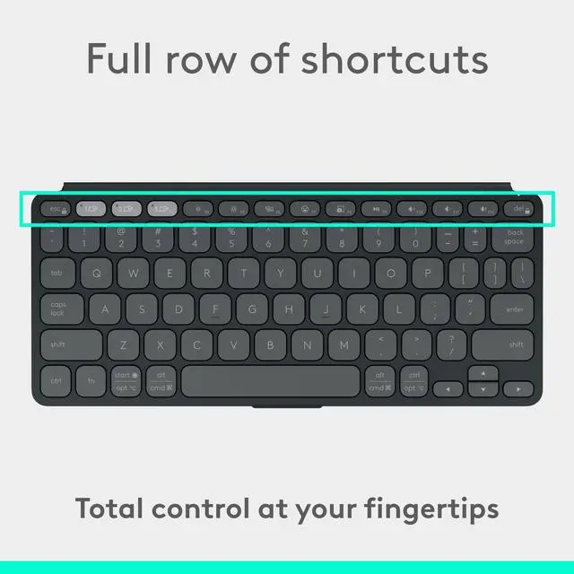 Alt view image 3 of 7 - Logitech KEYS-to-GO 2 Portable Bluetooth Tablet Keyboard, Builtin Cover Graphite