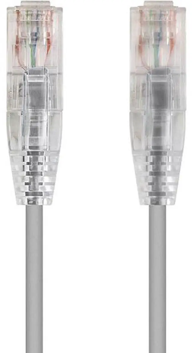 Alt view image 10 of 16 - Monoprice Cat6 Ethernet Patch Cable - 2 feet - Gray | Snagless RJ45 Stranded 550MHz UTP CMR Riser Rated Pure Bare Copper Wire 28AWG - SlimRun Series
