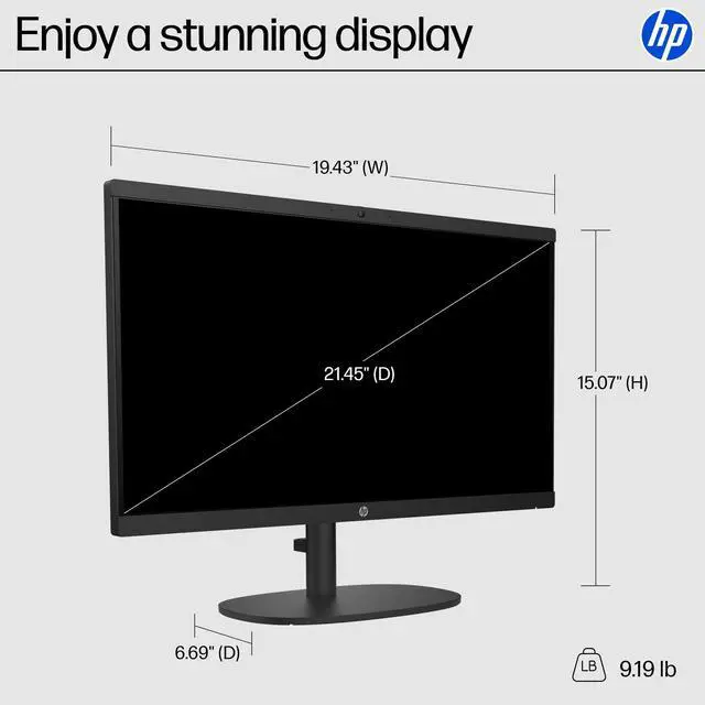 Alt view image 12 of 16 - HP 22-dg0340 21.5" Full HD All-in-One Desktop Computer, Intel N200 1.0GHz, 8GB RAM, 512GB SSD, Windows 11 Home, Jet Black