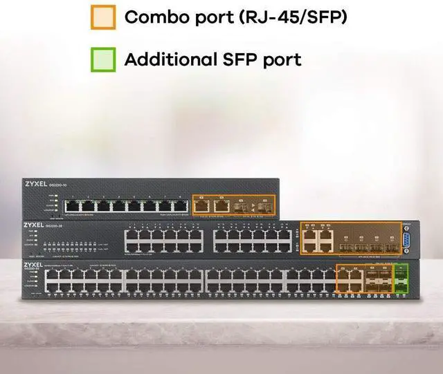 Alt view image 13 of 13 - ZyXEL 8-Port Gigabit L2+ Managed and Nebula Pro Cloud Managed Switch with 2 SFP Uplinks, GS2220-10
