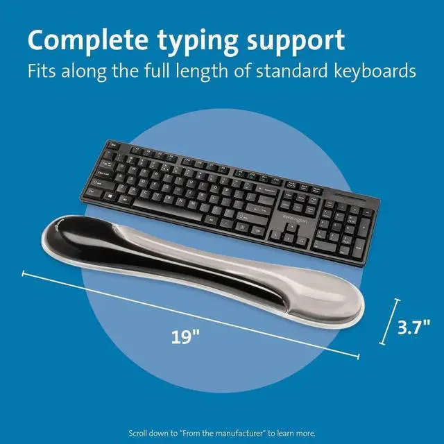 Alt view image 11 of 15 - Kensington Duo Gel Keyboard Wrist Rest K62395US