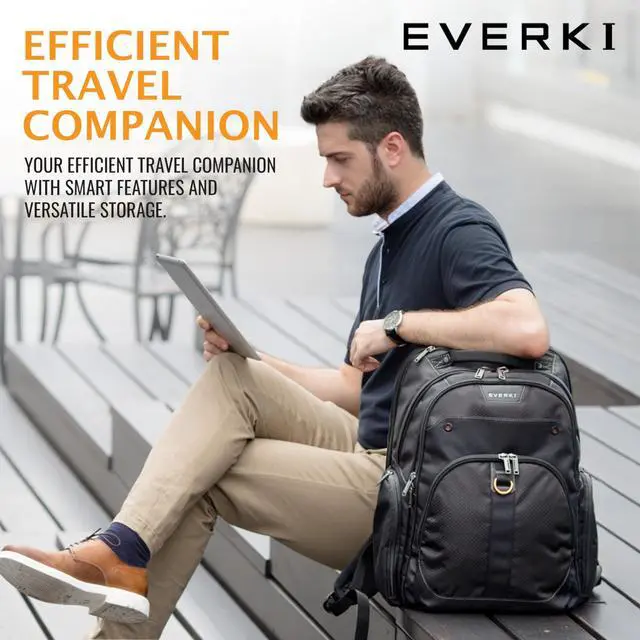 Alt view image 16 of 20 - Everki EKP121S15 15.6in Atlas Checkpoint Friendly Laptop Backpack Black