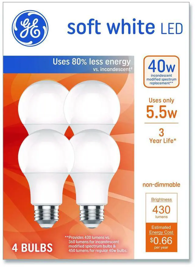 Main image of BULB,LED,5.5W,4/PK,SFTWH