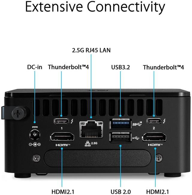 Alt view image 9 of 12 - Asus NUC 13 Pro NUC13ANKi3 Desktop Computer i3-1315U 8GB 512GB SSD W11P