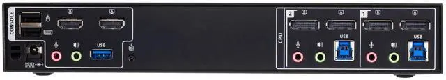 Alt view image 4 of 5 - ATEN 2-Port 4K DisplayPort Dual Display Mini-Matrix Boundless KVM Switch