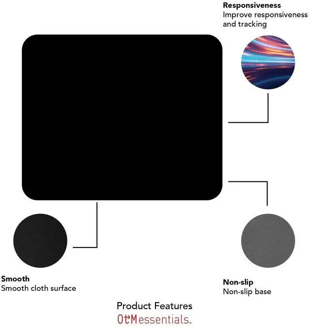 Alt view image 9 of 11 - OTM  BLACK MOUSE PAD, SHOOTING WHITE ARR