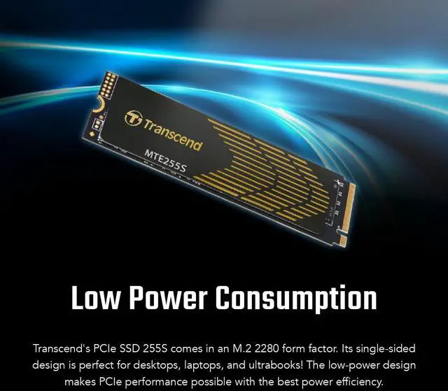 Alt view image 12 of 14 - Transcend MTE255S 1 TB Solid State Drive - M.2 2280 Internal - PCI Express NVMe (PCI Express NVMe 4.0 x4) - Gaming PC, Desktop PC, Notebook, Computer Device Supported - 0.33 DWPD - 1200 TB TBW