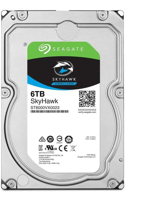Alt view image 2 of 7 - Seagate SkyHawk ST6000VX001 6 TB Hard Drive 3.5" Internal SATA SATA/600 3 Year Warranty
