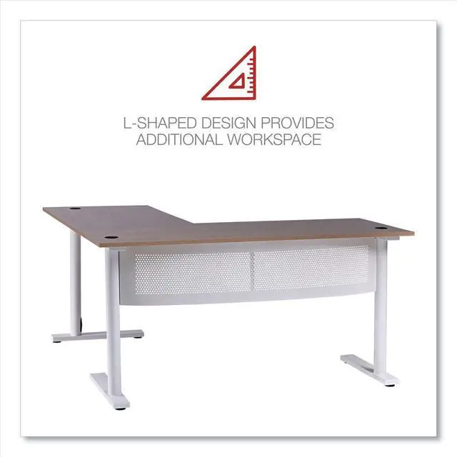 Alt view image 5 of 7 - Alera ALEWSL5959WB L-Shaped Writing Desk - 59.05" x 59.05" x 29.53" - Beigewood/White
