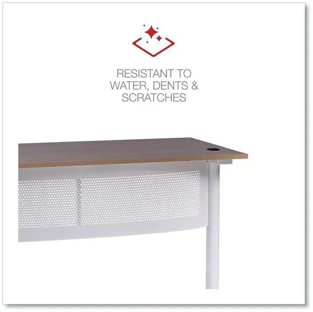 Alt view image 6 of 7 - Alera ALEWSL5959WB L-Shaped Writing Desk - 59.05" x 59.05" x 29.53" - Beigewood/White