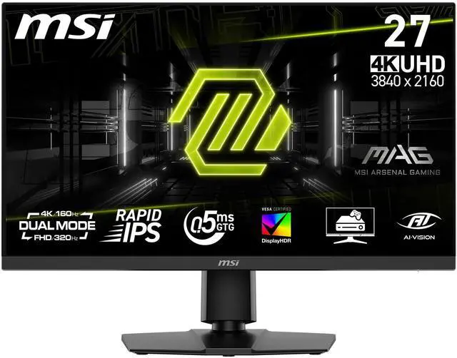 Main image of MSI 27" 320 Hz Rapid IPS UHD Gaming Monitor FreeSync (AMD Adaptive Sync) MAG 272URDF E16