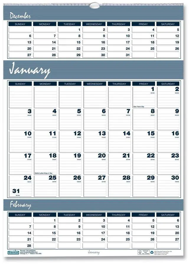 Main image of House of Doolittle Bar Harbor Three-Month Wall Calendar 12x17 2026