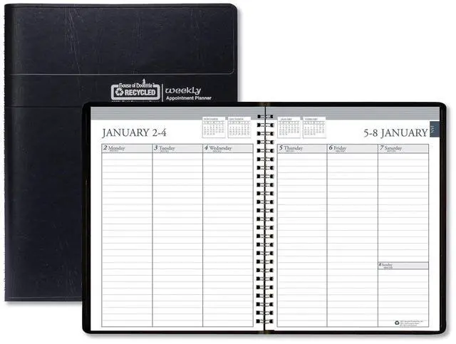 Main image of House of Doolittle Recycled Weekly Appointment Book 8.75x6.88 Black 2026 25802