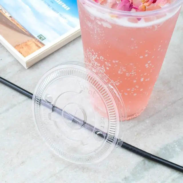 Alt view image 5 of 8 - PET Lids Flat Lid Fits 32 oz Cold Cups Plastic Clear 600/Carton CKCL1045