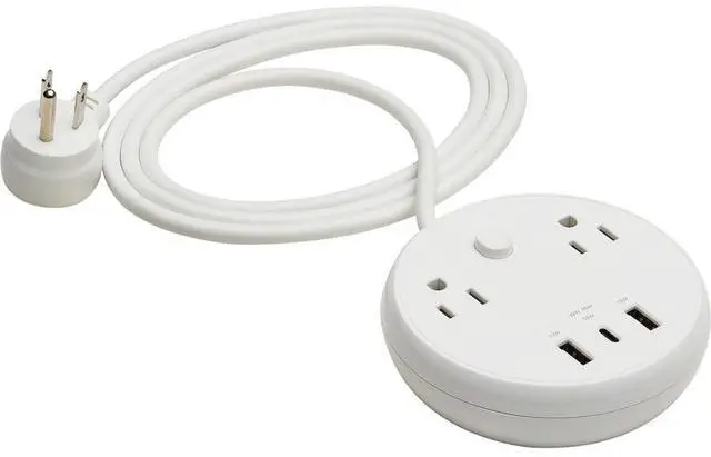 Alt view image 9 of 15 - Eaton Tripp Lite Series Safe-IT 30W 2-Outlet Surge Protector 5-15R Outlets, 3 USB Ports, 6 ft. 1.8 m Cord, 300 Joules, Antimicrobial Protection, White