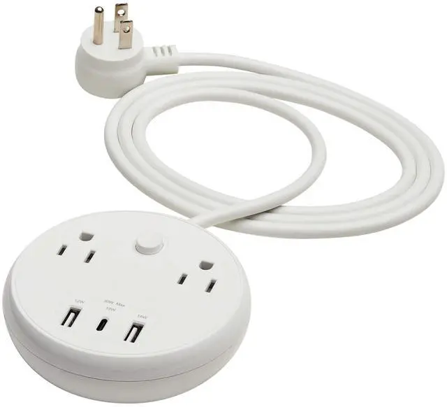 Alt view image 14 of 15 - Eaton Tripp Lite Series Safe-IT 30W 2-Outlet Surge Protector 5-15R Outlets, 3 USB Ports, 6 ft. 1.8 m Cord, 300 Joules, Antimicrobial Protection, White