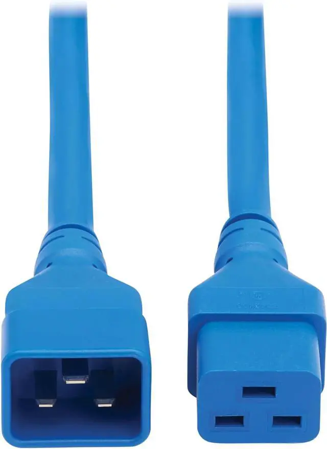 Alt view image 9 of 12 - Eaton Tripp Lite Series Power Extension Cord, C20 to C19 - Heavy-Duty, 20A, 250V, 12 AWG, 2 ft. (0.6 m), Blue - For Server Chassis, Server, Router, Network Device, UPS, PDU, Network Switch - 12 Gauge